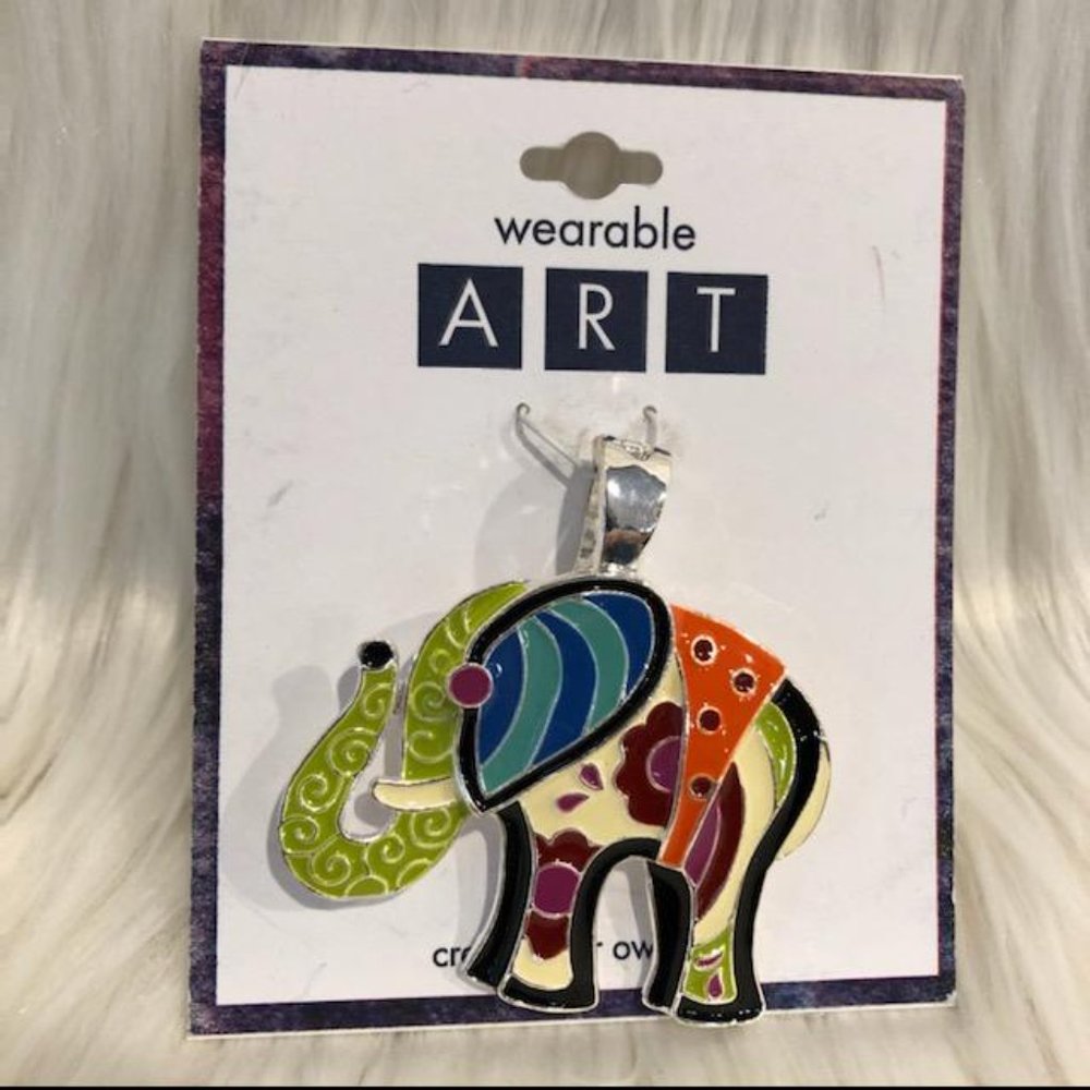 Wearable Art Magnetic Clip Elephant Charm